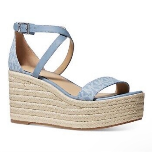 Like new Michael Kors Serena Wedge Espadrille size 9.5 platform - Picture 2 of 16